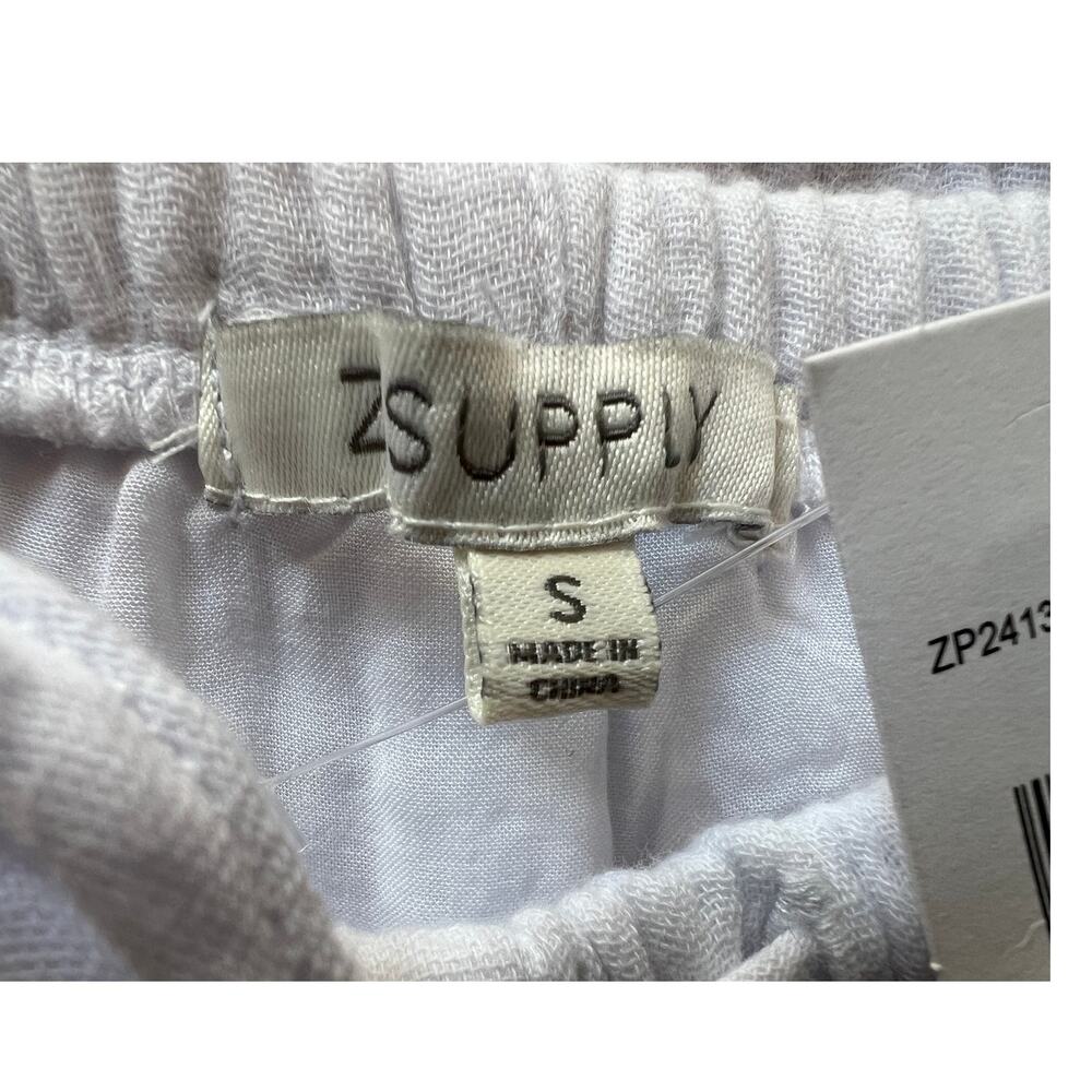 Z SUPPLY BARBADOS LINED COTTON GAUZE WHITE WIDE LEG PANTS WOMENS SIZE SMALL NWT - Picture 4 of 11